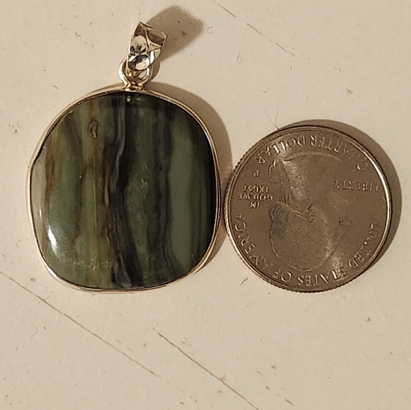 925 sterling silver Zebra Jasper pendant - Picture 3 of 5